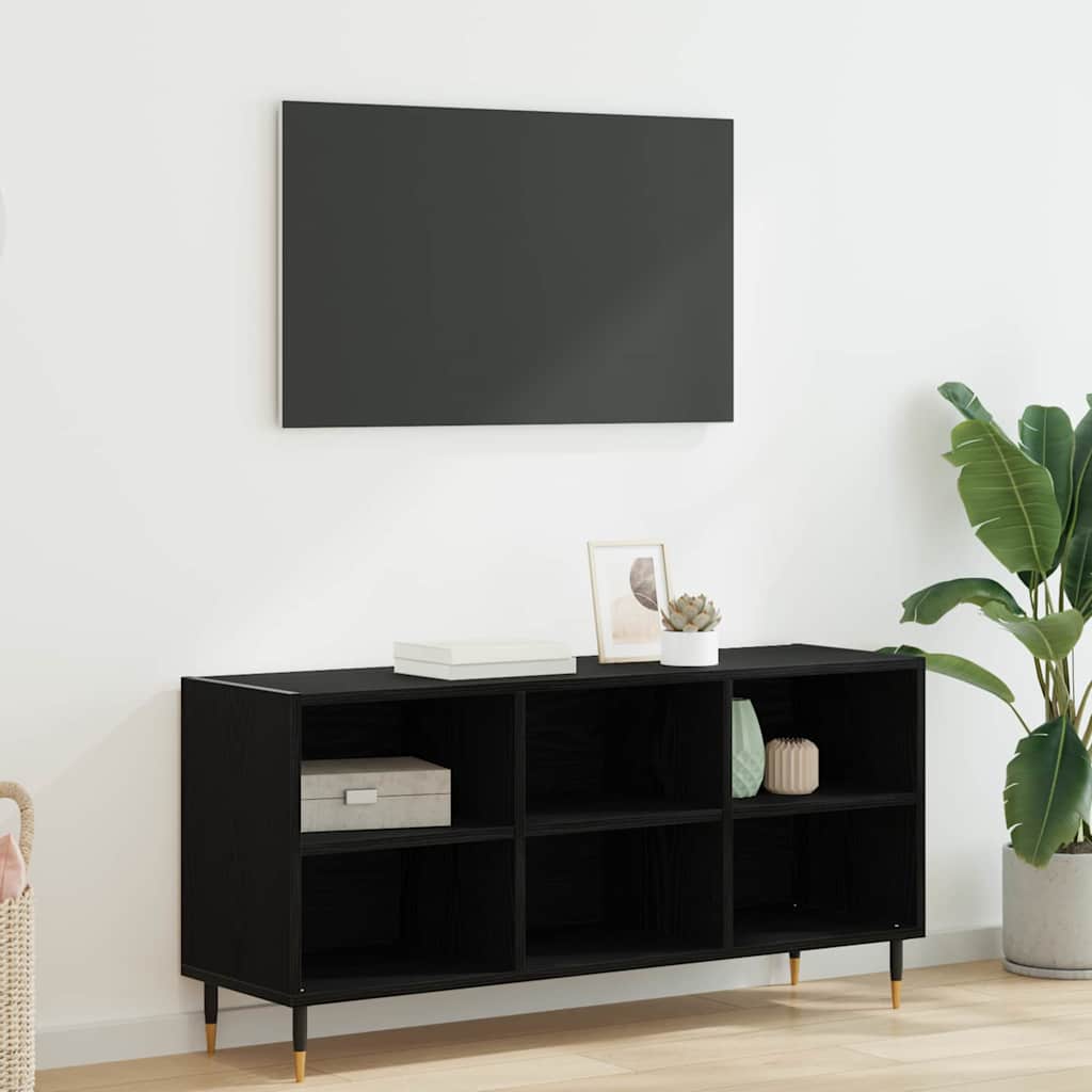 TV-kast Zwart Eiken 103,5 x 30 x 50 cm Bewerkt hout