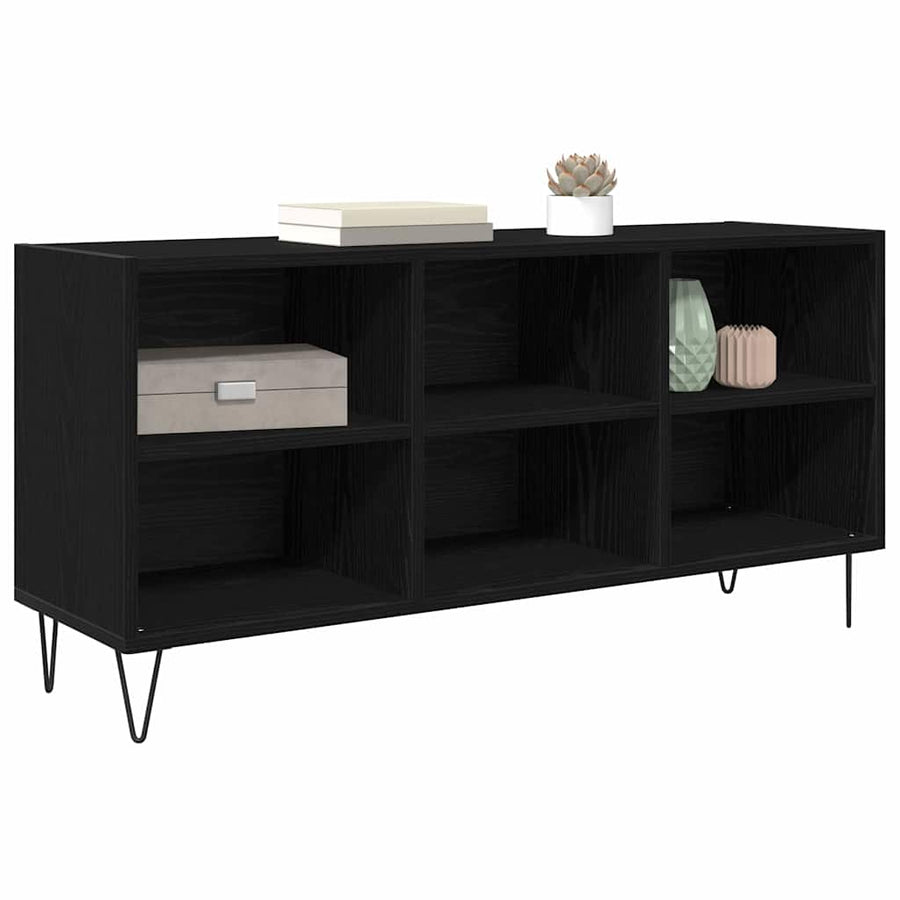 TV-kast Zwart Eiken 103,5 x 30 x 50 cm Bewerkt hout