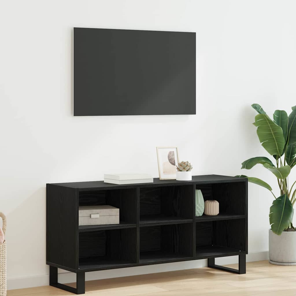 TV-kast Zwart Eiken 103,5 x 30 x 50 cm Bewerkt hout