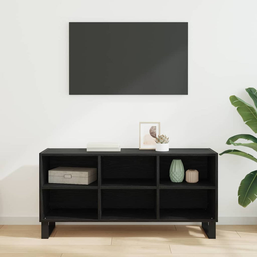 TV-kast Zwart Eiken 103,5 x 30 x 50 cm Bewerkt hout