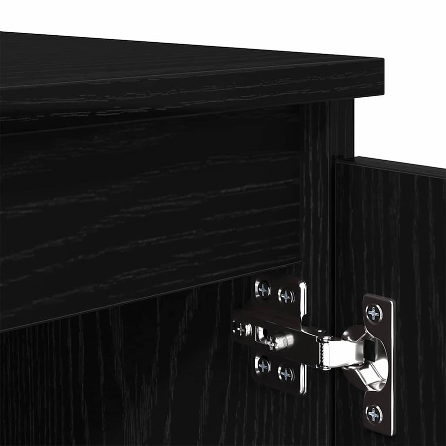 TV-kast Zwart Eiken 104 x 35 x 50 cm Bewerkt hout