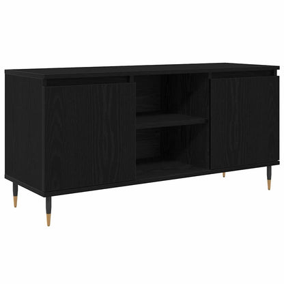 TV-kast Zwart Eiken 104 x 35 x 50 cm Bewerkt hout