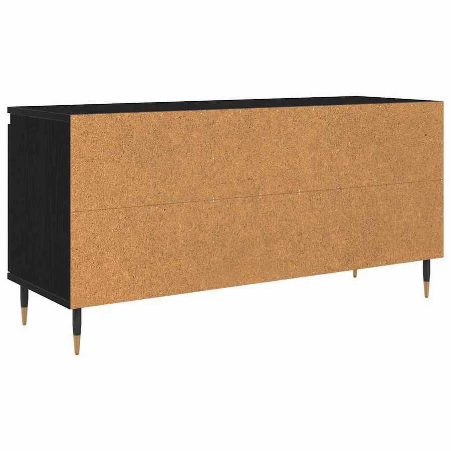 TV-kast Zwart Eiken 104 x 35 x 50 cm Bewerkt hout