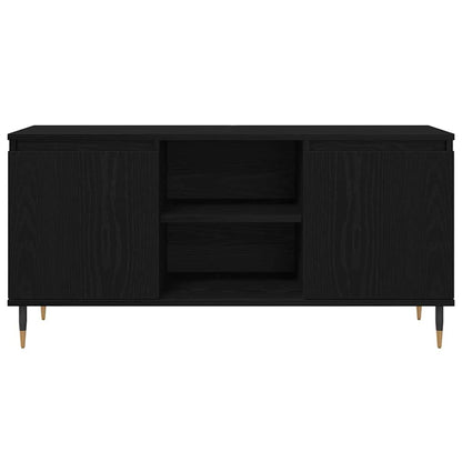TV-kast Zwart Eiken 104 x 35 x 50 cm Bewerkt hout