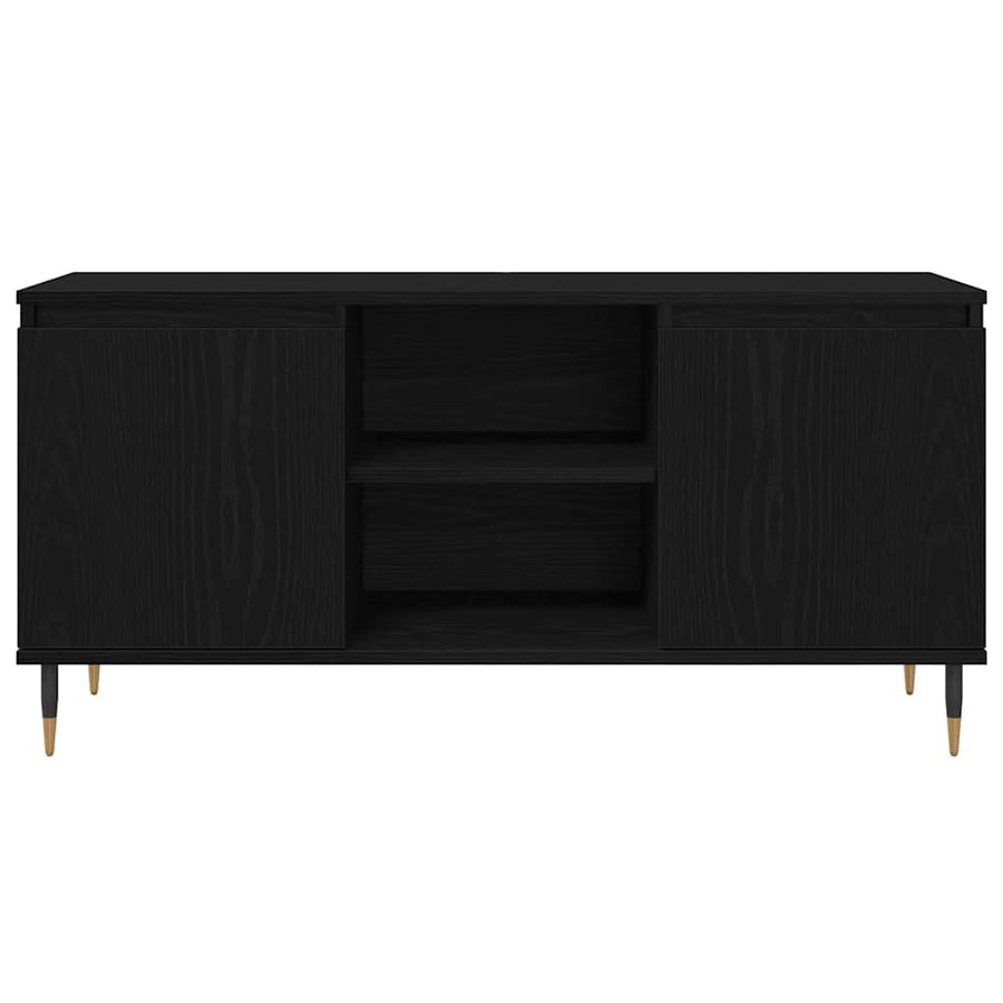 TV-kast Zwart Eiken 104 x 35 x 50 cm Bewerkt hout