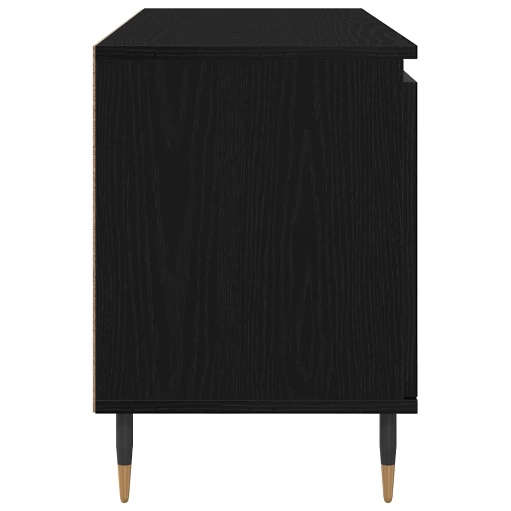 TV-kast Zwart Eiken 104 x 35 x 50 cm Bewerkt hout