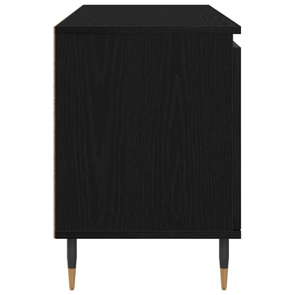 TV-kast Zwart Eiken 104 x 35 x 50 cm Bewerkt hout
