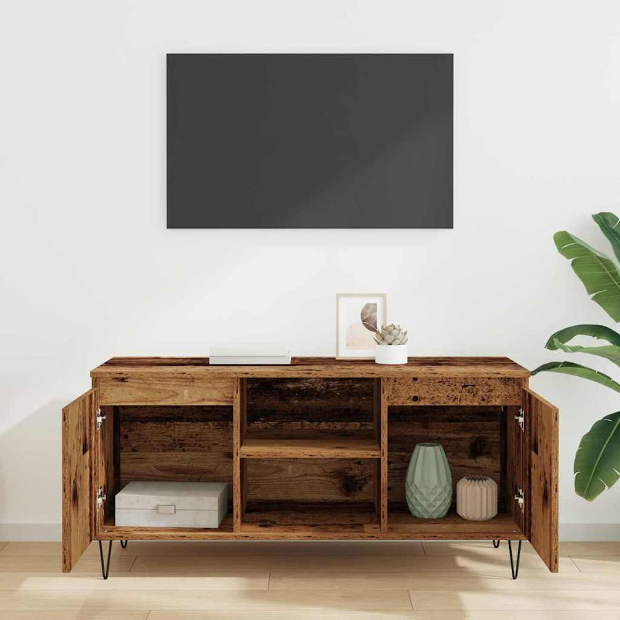 TV-kast Oud Hout 104 x 35 x 50 cm Bewerkt hout