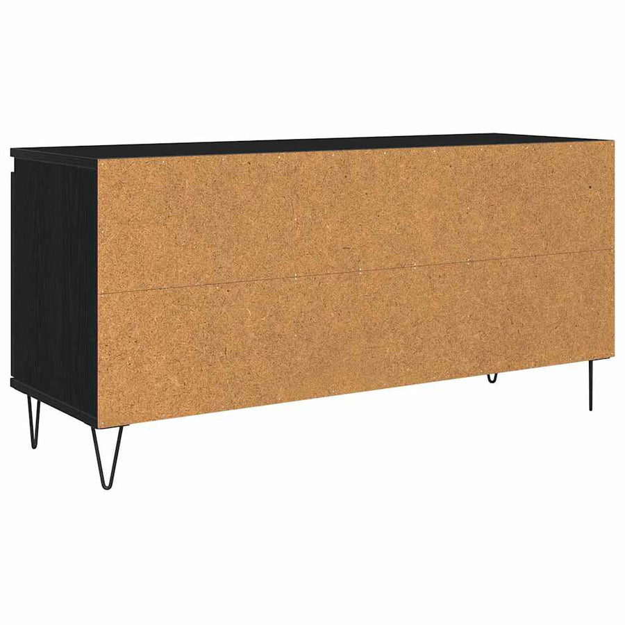 TV-kast Zwart Eiken 104 x 35 x 50 cm Bewerkt hout