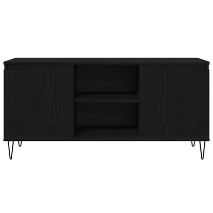 TV-kast Zwart Eiken 104 x 35 x 50 cm Bewerkt hout