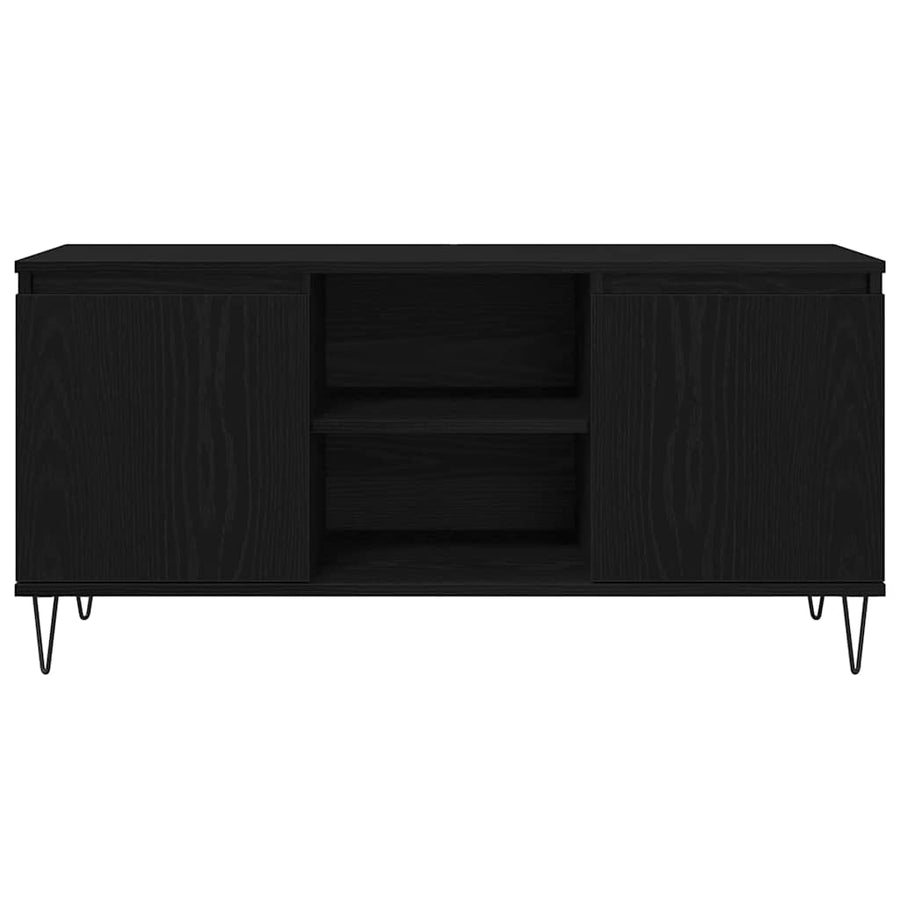 TV-kast Zwart Eiken 104 x 35 x 50 cm Bewerkt hout