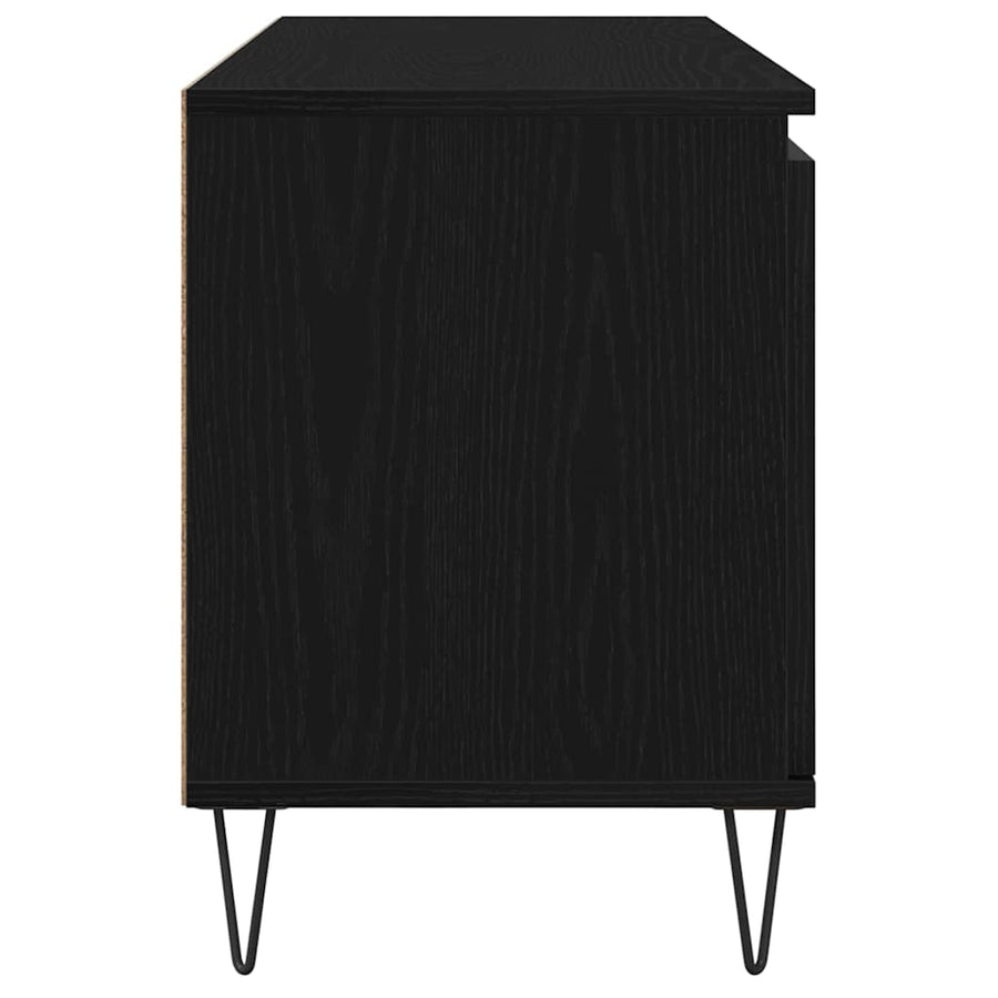 TV-kast Zwart Eiken 104 x 35 x 50 cm Bewerkt hout