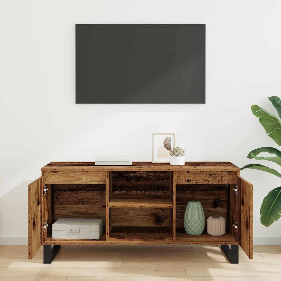 TV-kast Oud Hout 104 x 35 x 50 cm Bewerkt hout