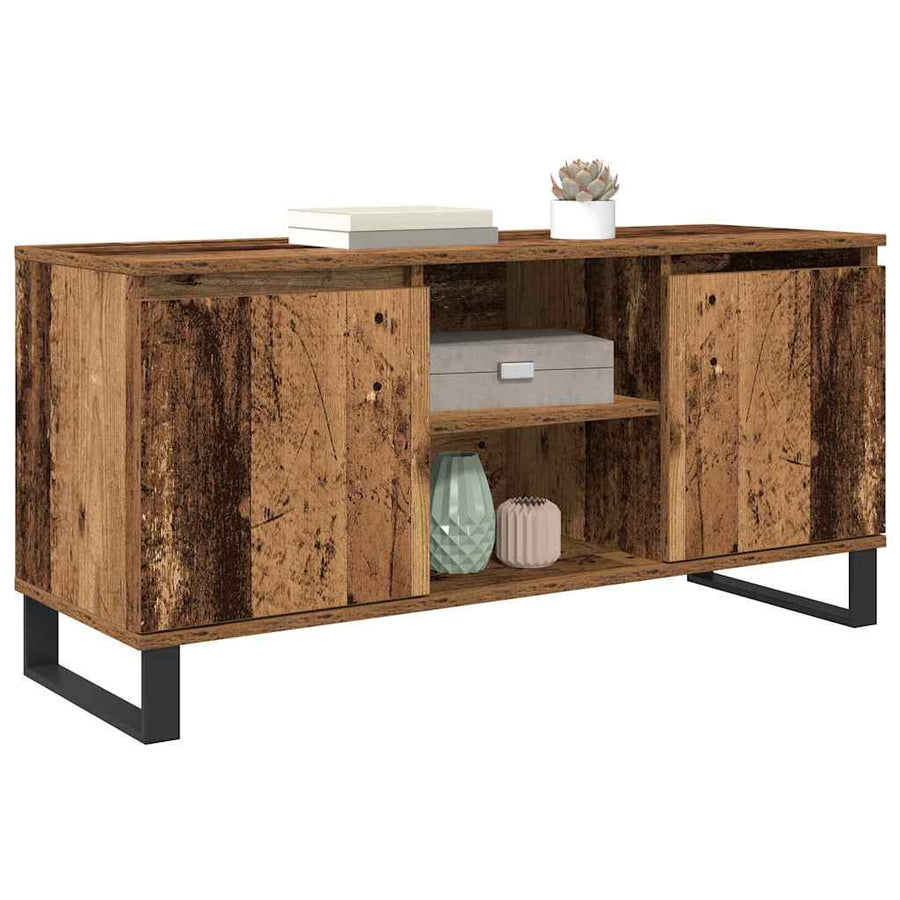 TV-kast Oud Hout 104 x 35 x 50 cm Bewerkt hout