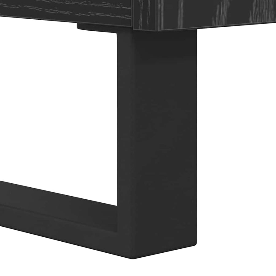 TV-kast Zwart Eiken 104 x 35 x 50 cm Bewerkt hout