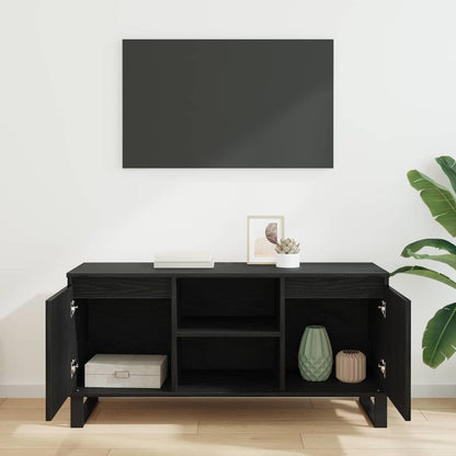 TV-kast Zwart Eiken 104 x 35 x 50 cm Bewerkt hout