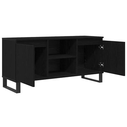 TV-kast Zwart Eiken 104 x 35 x 50 cm Bewerkt hout