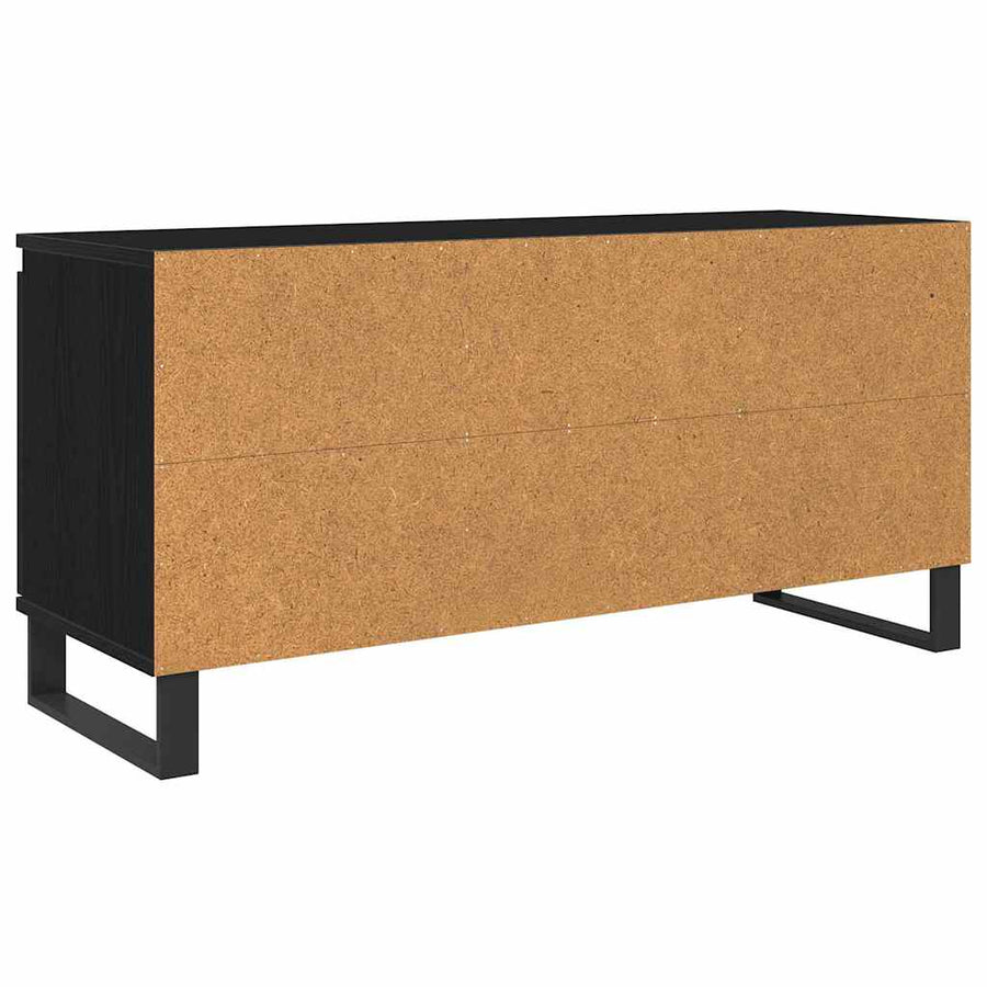 TV-kast Zwart Eiken 104 x 35 x 50 cm Bewerkt hout