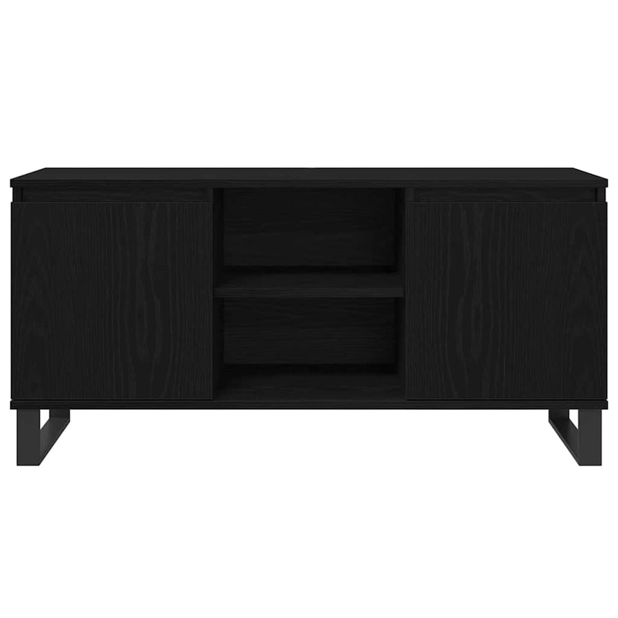 TV-kast Zwart Eiken 104 x 35 x 50 cm Bewerkt hout