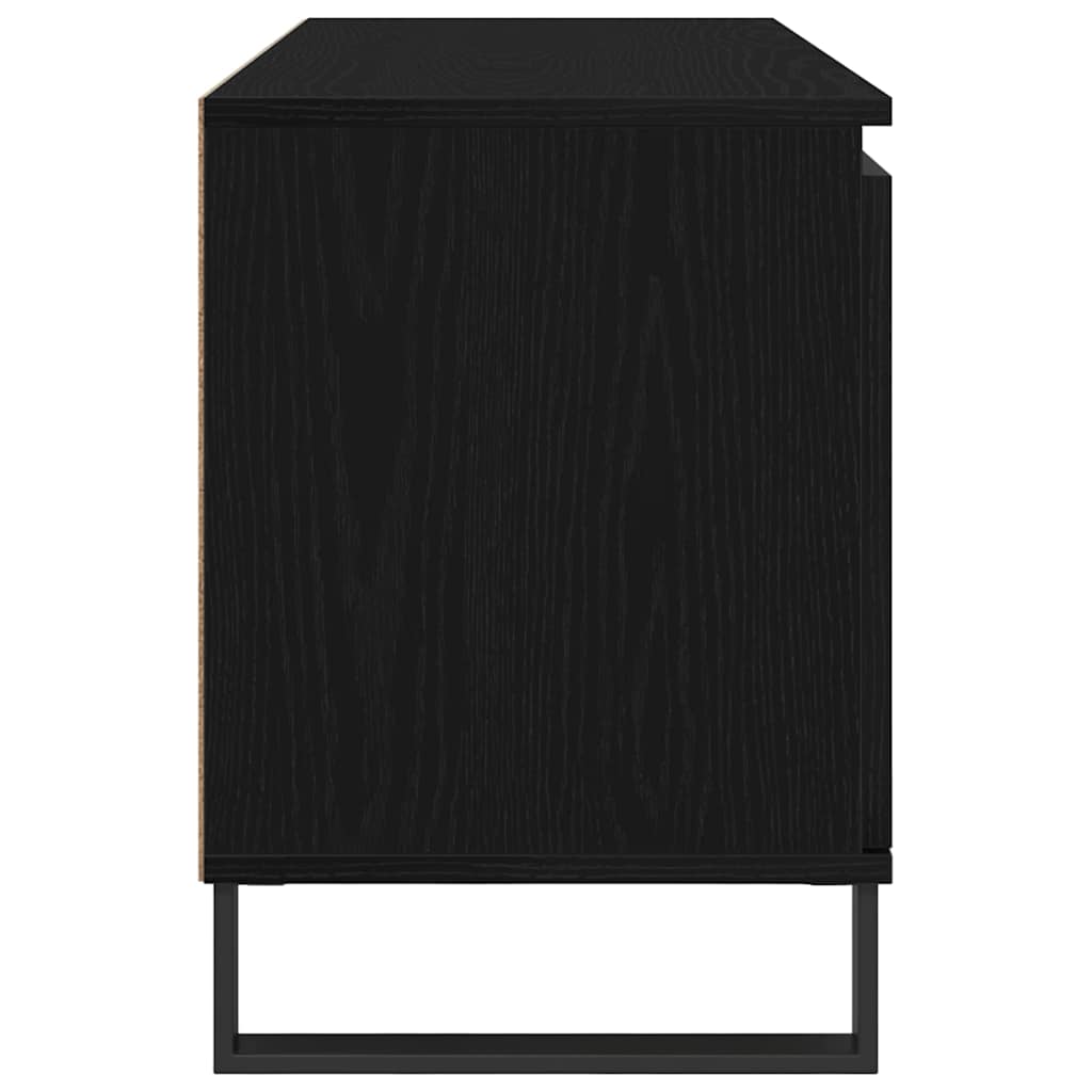 TV-kast Zwart Eiken 104 x 35 x 50 cm Bewerkt hout