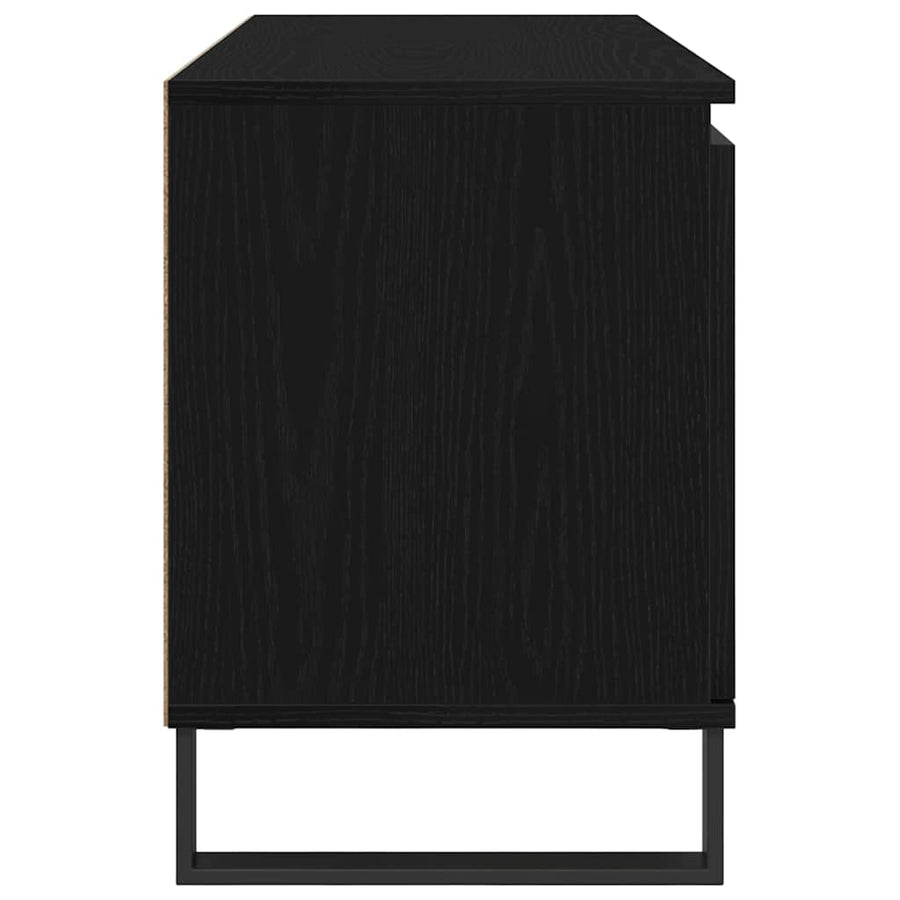 TV-kast Zwart Eiken 104 x 35 x 50 cm Bewerkt hout