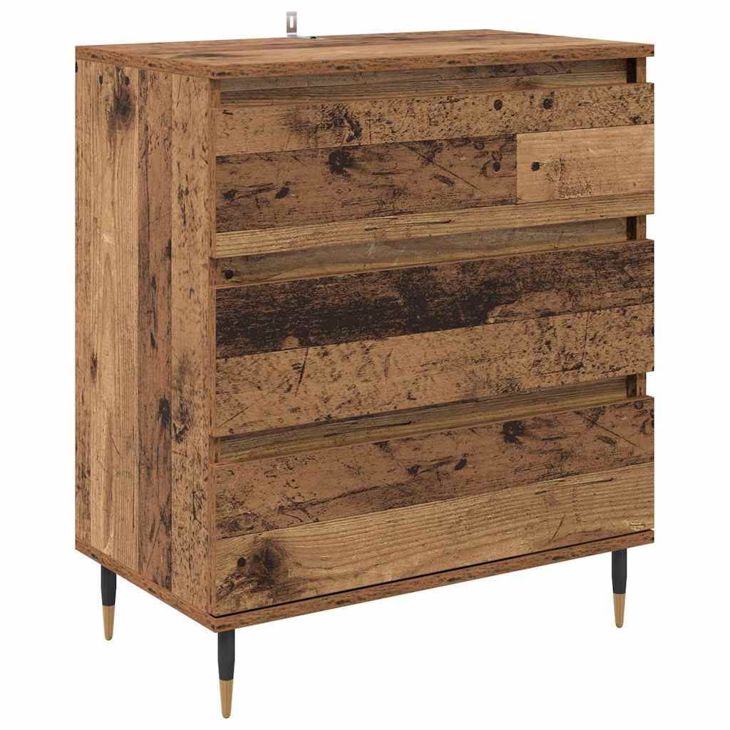 Dressoir met lade Oud Hout 60 x 35 x 70 cm Bewerkt hout