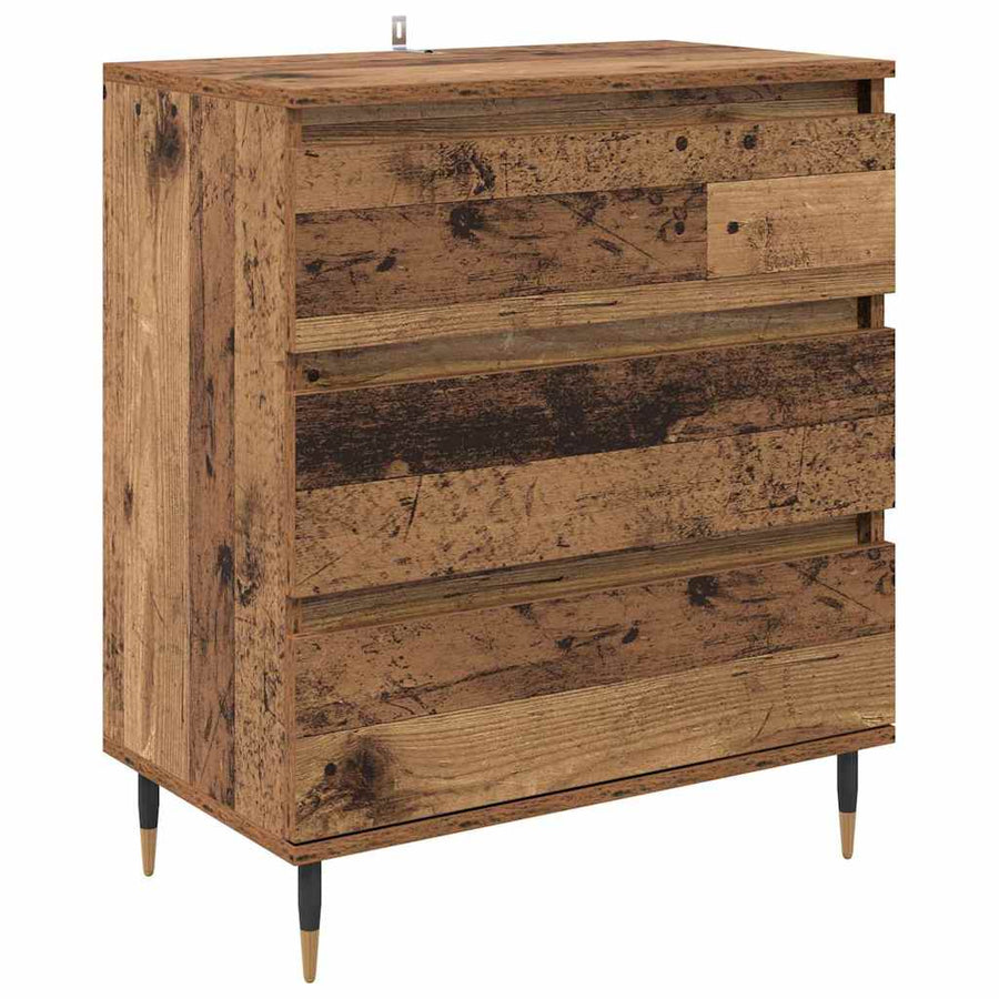 Dressoir met lade Oud Hout 60 x 35 x 70 cm Bewerkt hout