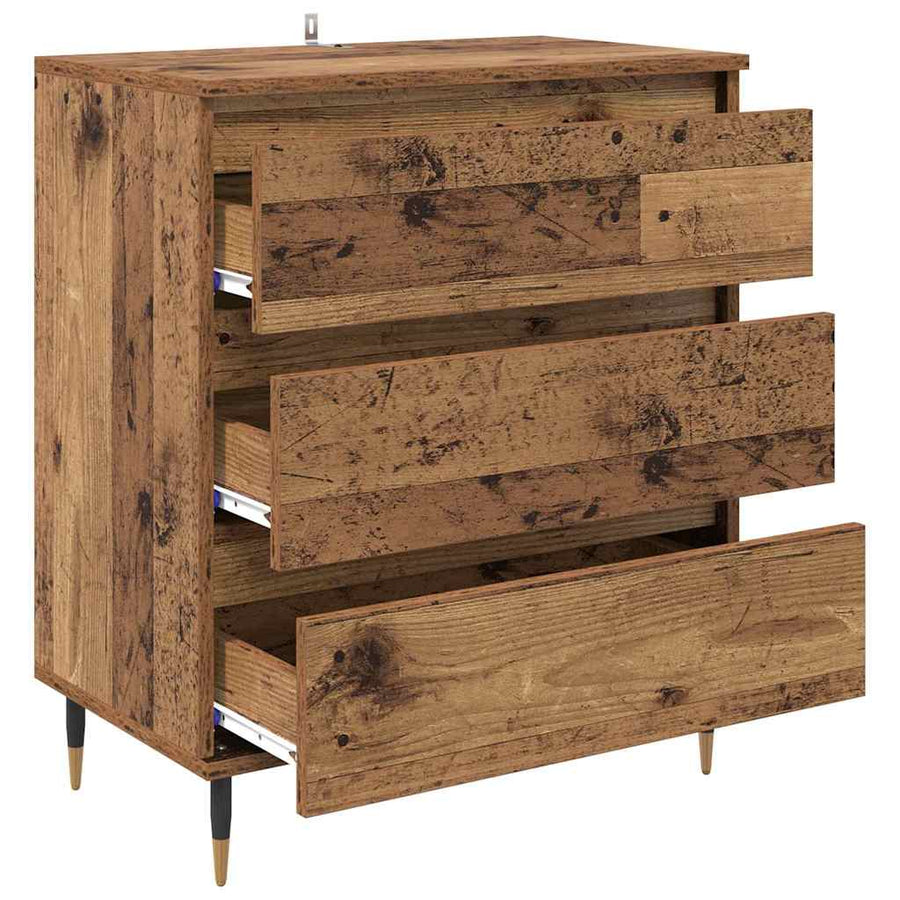 Dressoir met lade Oud Hout 60 x 35 x 70 cm Bewerkt hout