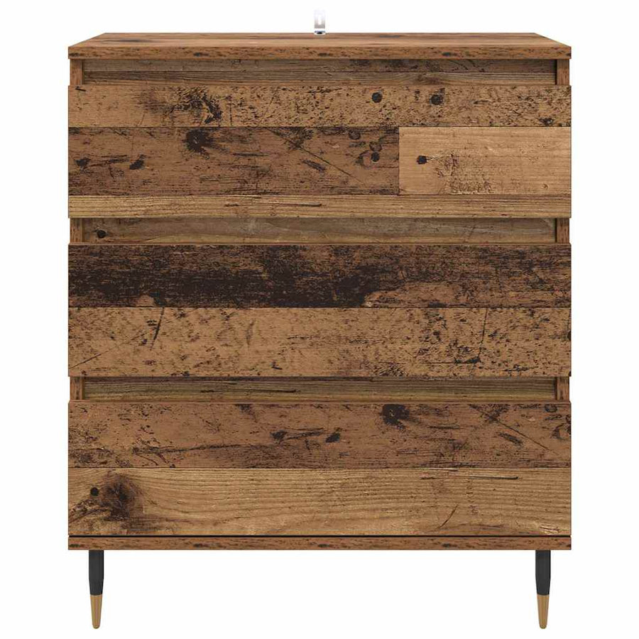 Dressoir met lade Oud Hout 60 x 35 x 70 cm Bewerkt hout