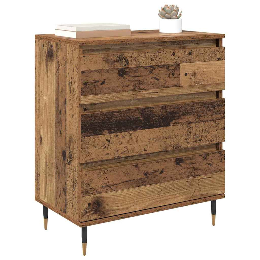 Dressoir met lade Oud Hout 60 x 35 x 70 cm Bewerkt hout