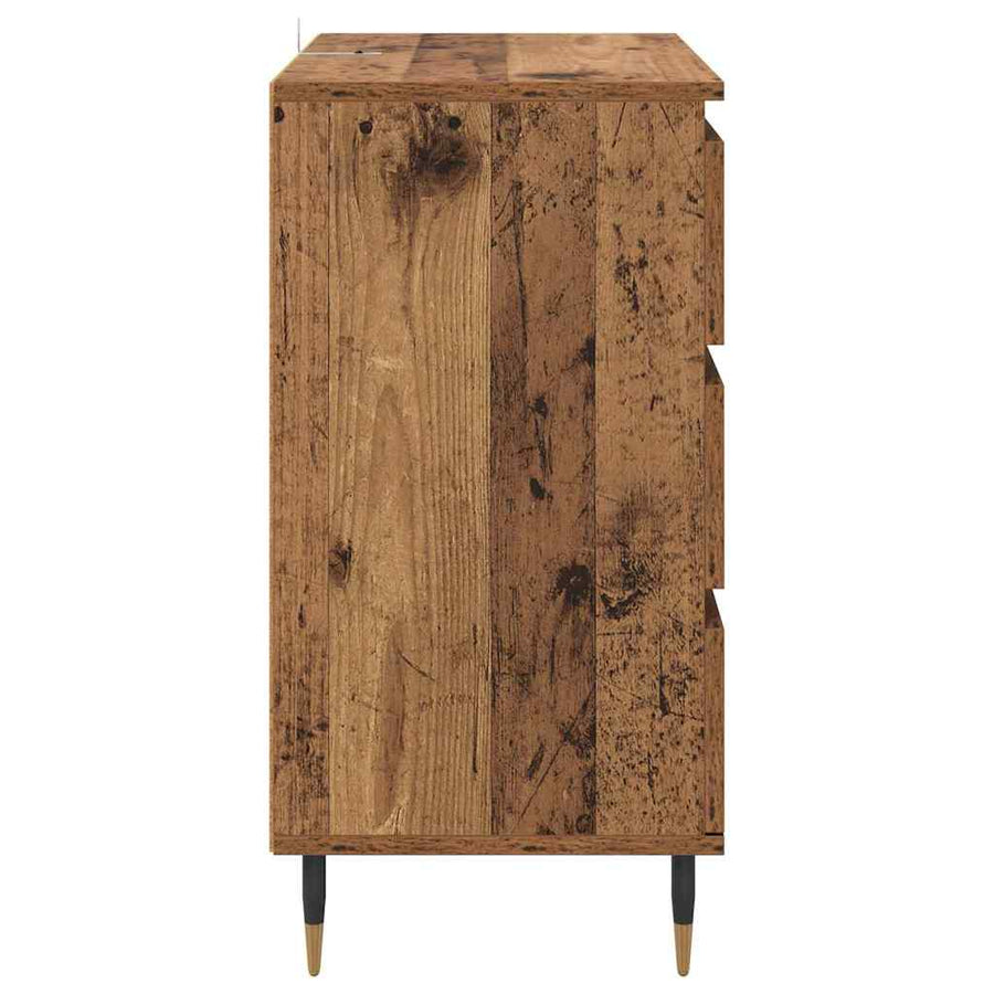 Dressoir met lade Oud Hout 60 x 35 x 70 cm Bewerkt hout