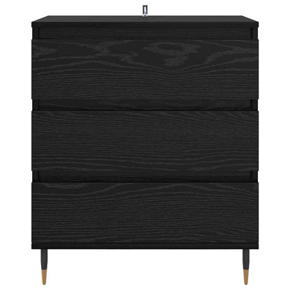 Dressoir met lade Zwart Eiken 60 x 35 x 70 cm Bewerkt hout
