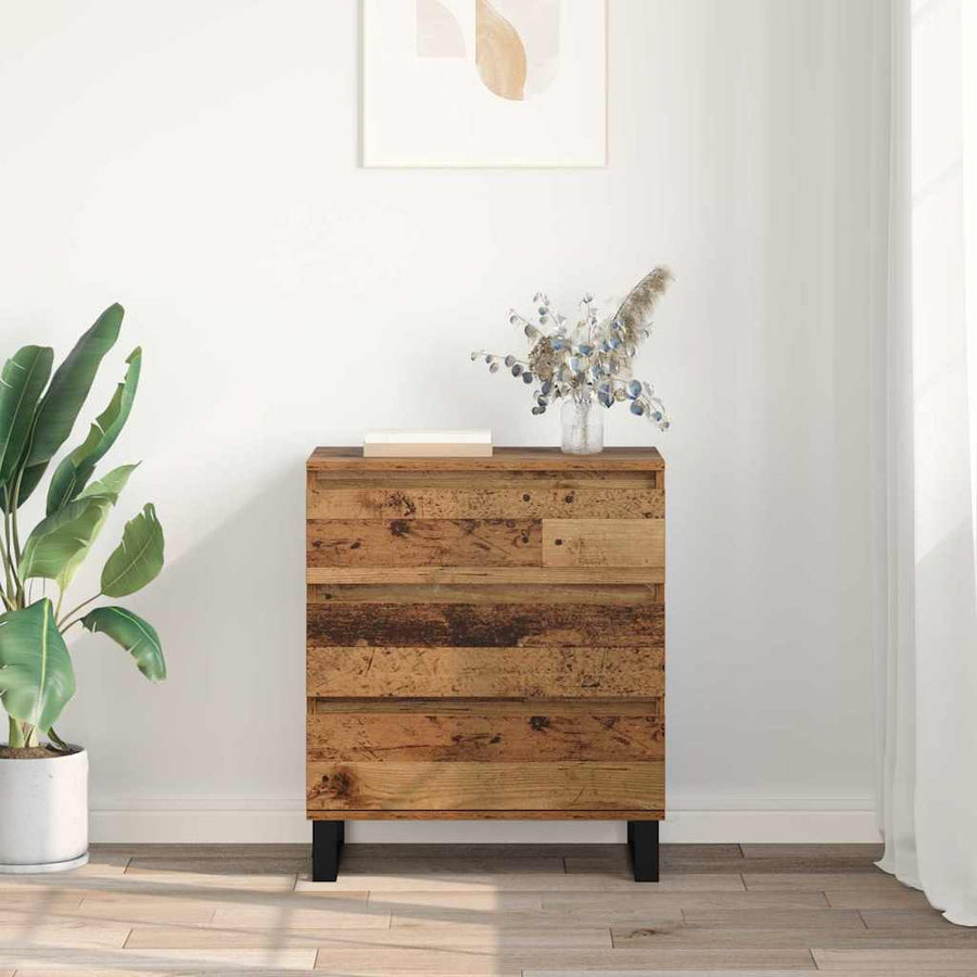 Dressoir met lade Oud Hout 60 x 35 x 70 cm Bewerkt hout