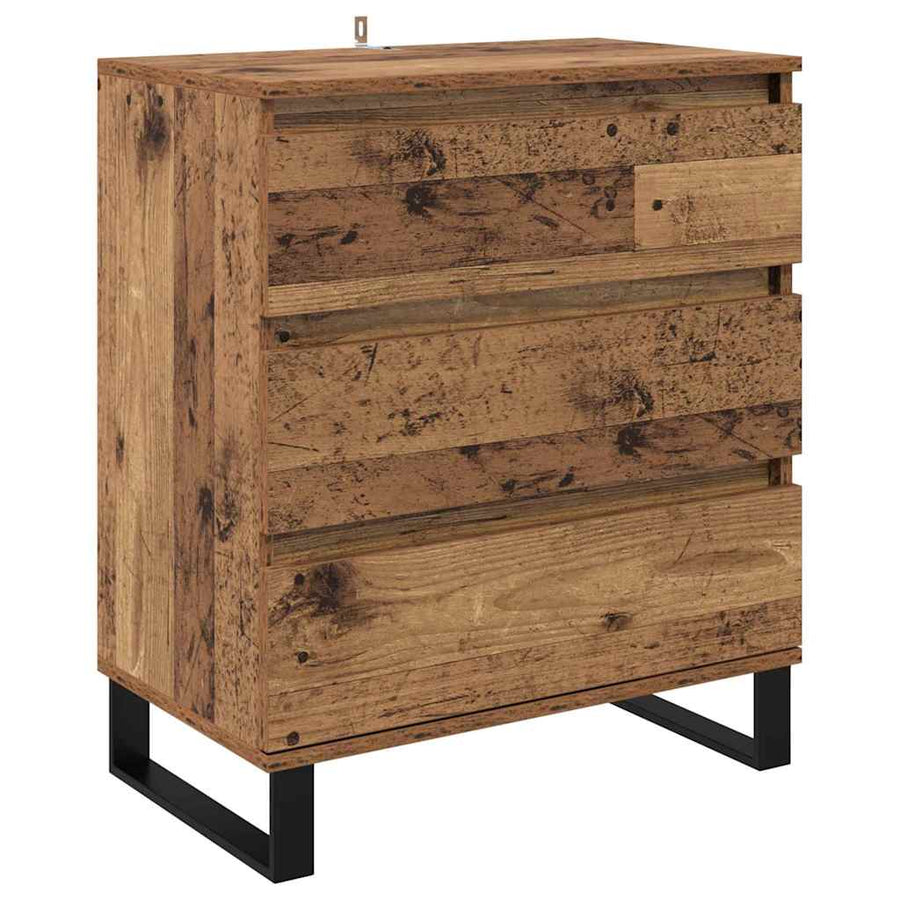Dressoir met lade Oud Hout 60 x 35 x 70 cm Bewerkt hout