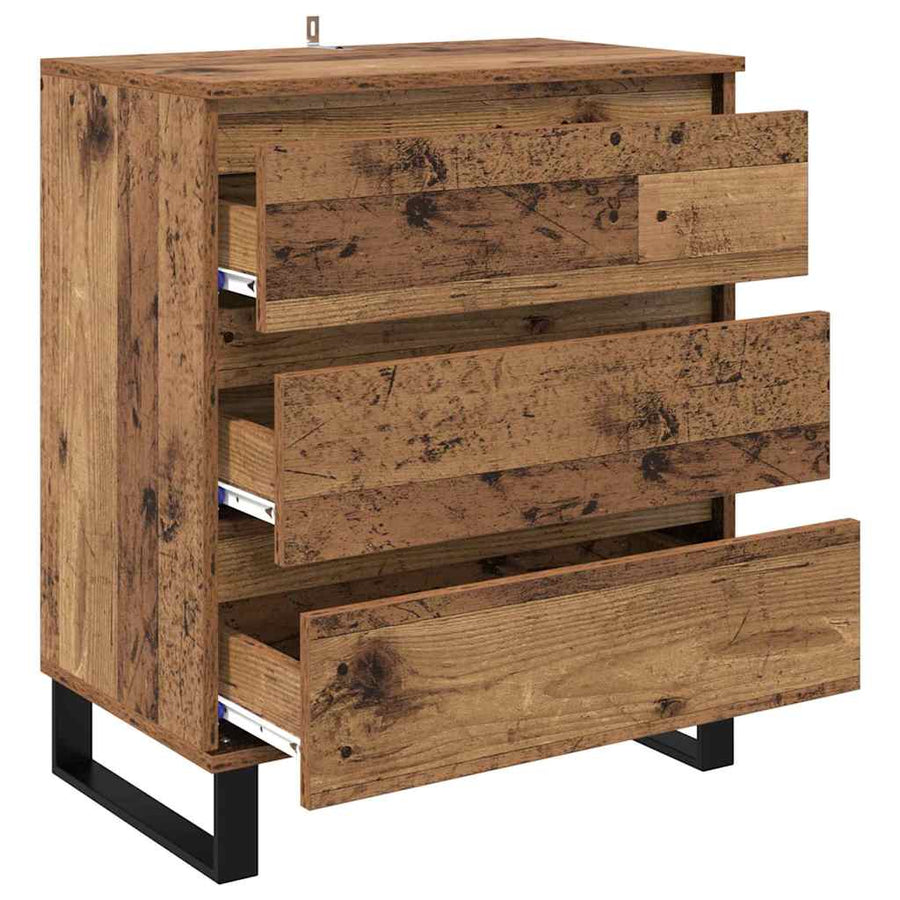 Dressoir met lade Oud Hout 60 x 35 x 70 cm Bewerkt hout