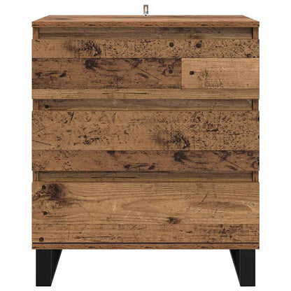 Dressoir met lade Oud Hout 60 x 35 x 70 cm Bewerkt hout