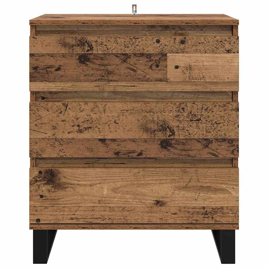 Dressoir met lade Oud Hout 60 x 35 x 70 cm Bewerkt hout
