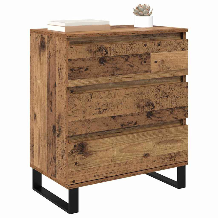 Dressoir met lade Oud Hout 60 x 35 x 70 cm Bewerkt hout