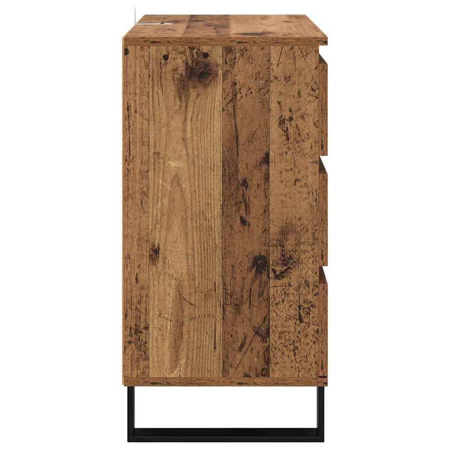 Dressoir met lade Oud Hout 60 x 35 x 70 cm Bewerkt hout