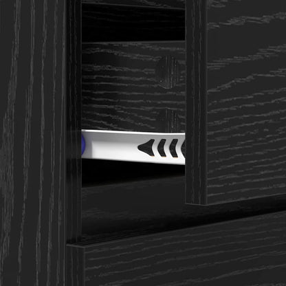 Dressoir met lade Zwart Eiken 60 x 35 x 70 cm Bewerkt hout