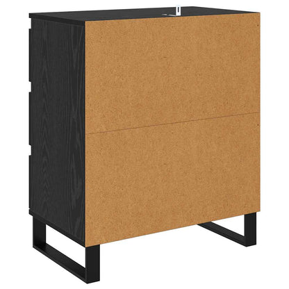 Dressoir met lade Zwart Eiken 60 x 35 x 70 cm Bewerkt hout