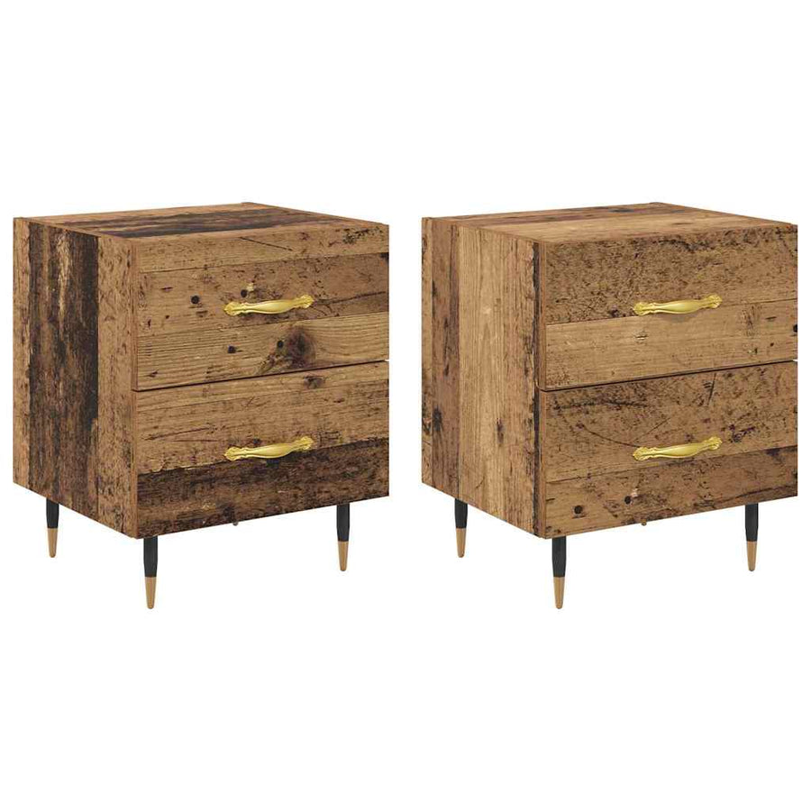 Nachtkastje 2 pcs Oud hout 40 x 35 x 47,5 cm Bewerkt hout