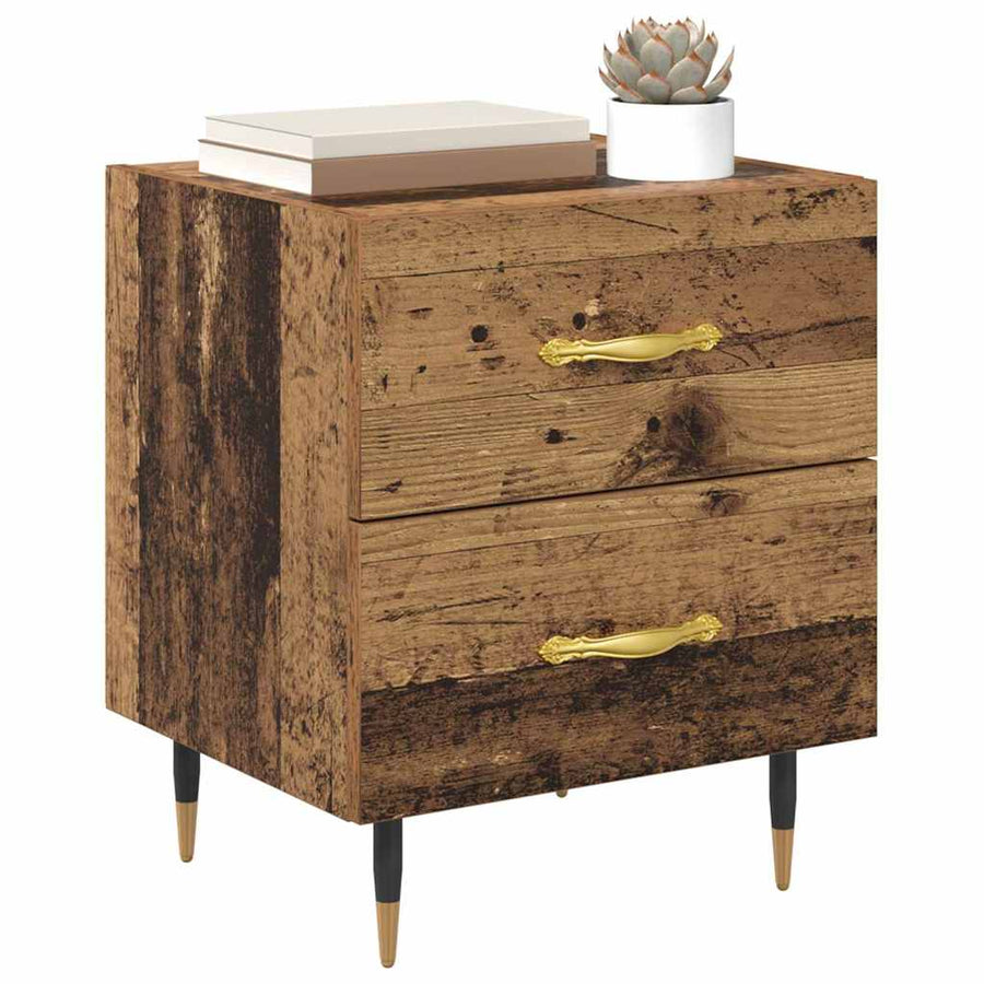 Nachtkastje 2 pcs Oud hout 40 x 35 x 47,5 cm Bewerkt hout