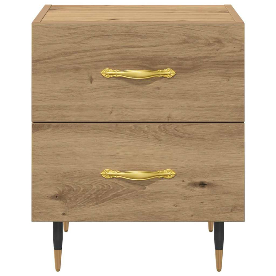 Nachtkastje met lade artisanaal eikenkleurig 40 x 35 x 47,5 cm