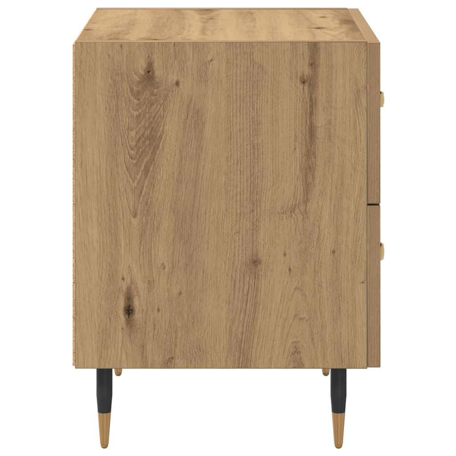 Nachtkastje met lade artisanaal eikenkleurig 40 x 35 x 47,5 cm