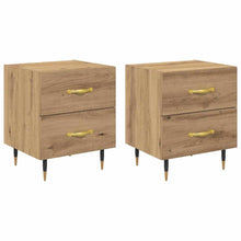 Nachtkastje 2 pcs artisanaal eikenkleurig 40 x 35 x 47,5 cm