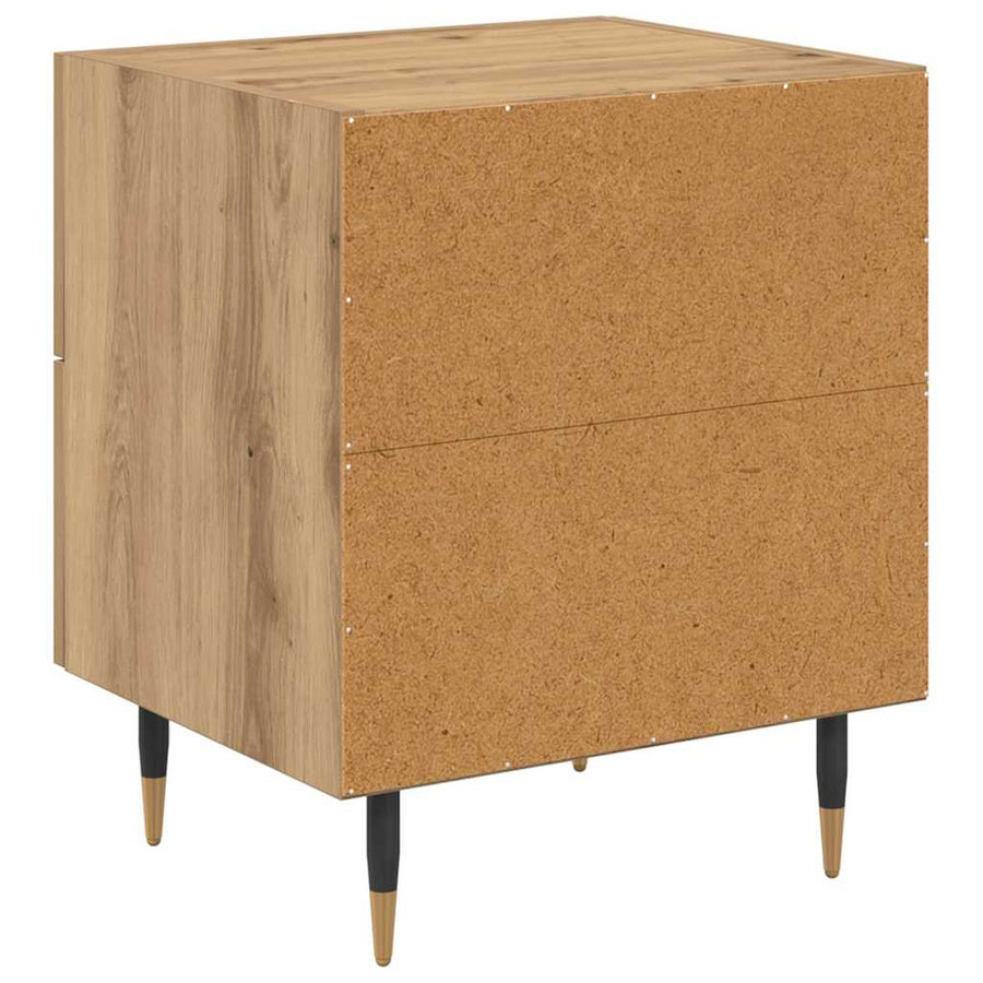 Nachtkastje 2 pcs artisanaal eikenkleurig 40 x 35 x 47,5 cm