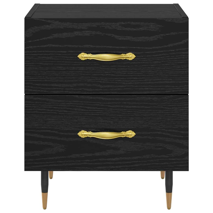 Nachtkastje met lade Zwart eiken 40 x 35 x 47,5 cm Bewerkt hout