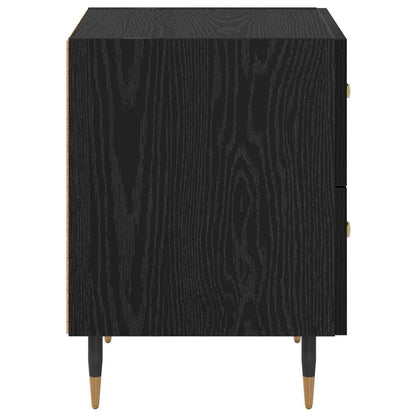 Nachtkastje met lade Zwart eiken 40 x 35 x 47,5 cm Bewerkt hout