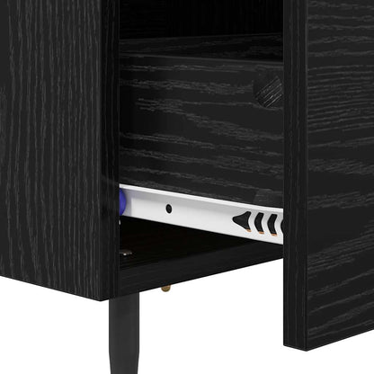 Nachtkastje 2 pcs Zwart eiken 40 x 35 x 47,5 cm Bewerkt hout